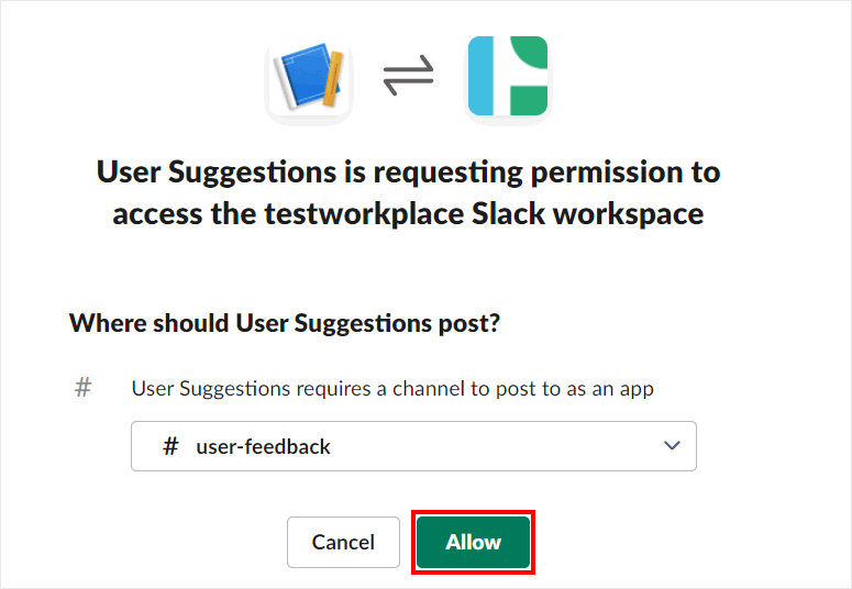 choose a slack channel