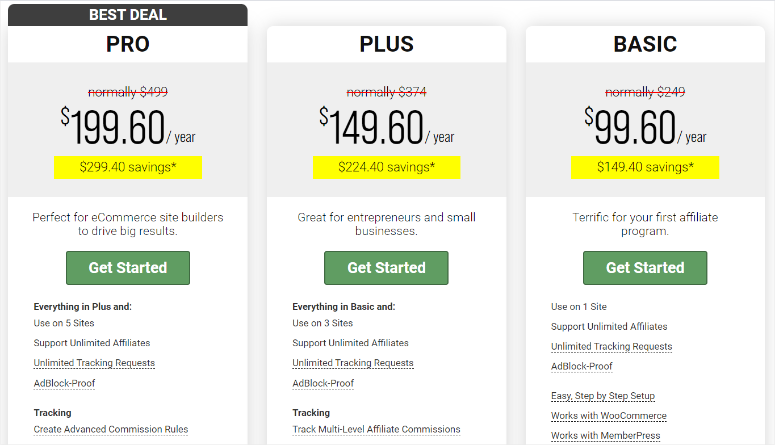 easy affiliate pricing