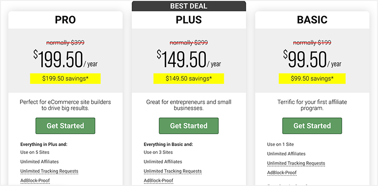 Easy Affiliate pricing