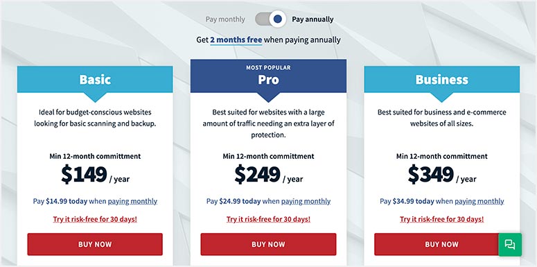 SiteLock pricing