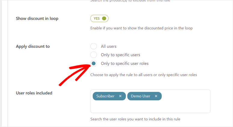 user roles pricing rules