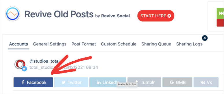 connect social media in revive old posts