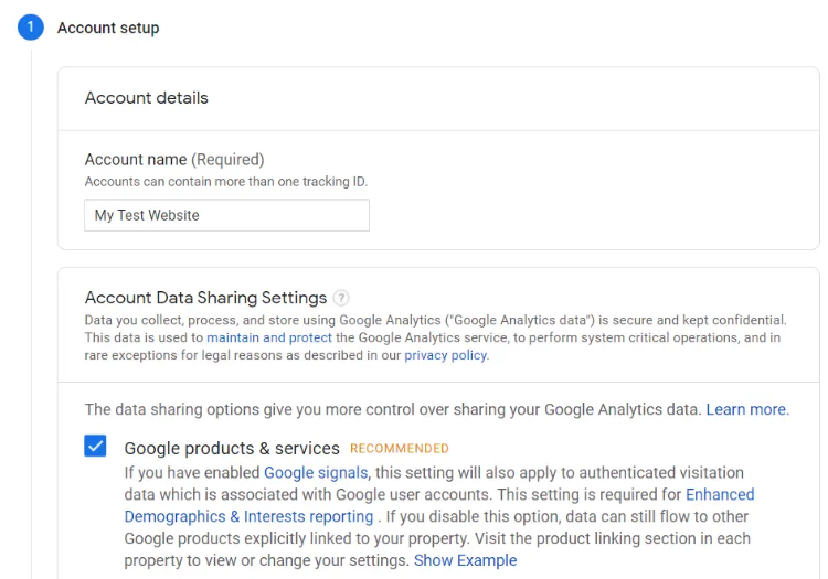 data sharing settings