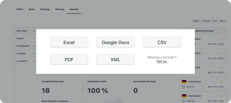 export results of crowdsignal survey