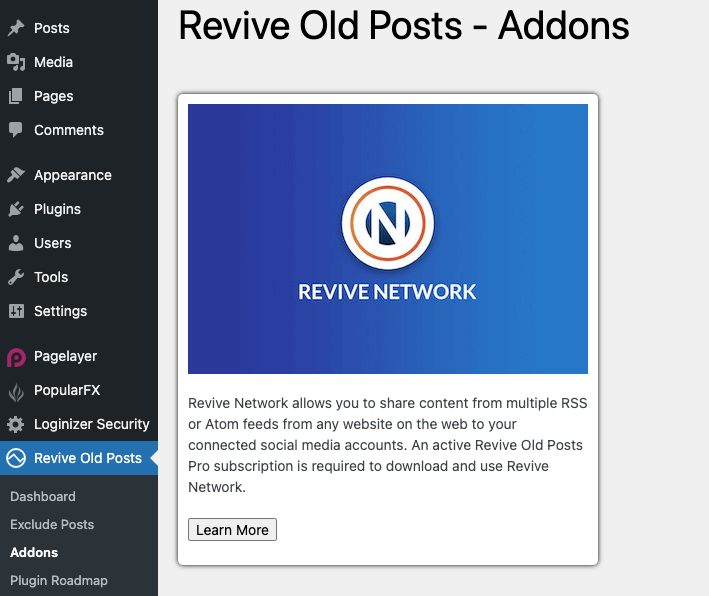 revive old posts addons