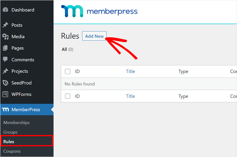 agregar nueva regla sitio de membresía de video con wordpress