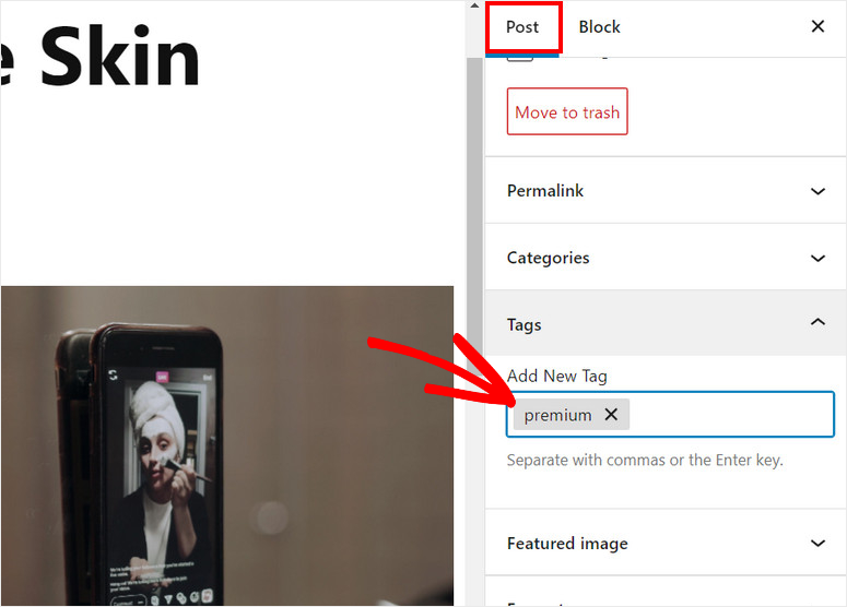 add tag in video post