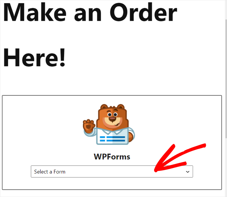 select form wpforms