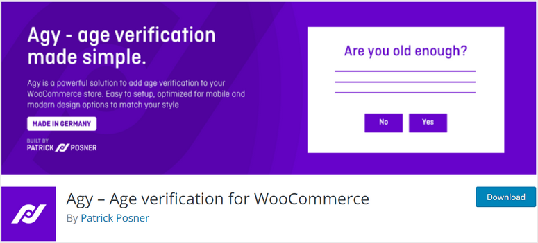 agy age verification for WooCommerce