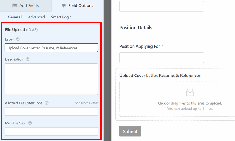 edit form field