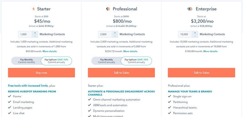 hubspot pricing