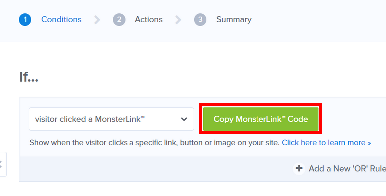 copia el código de monsterlink