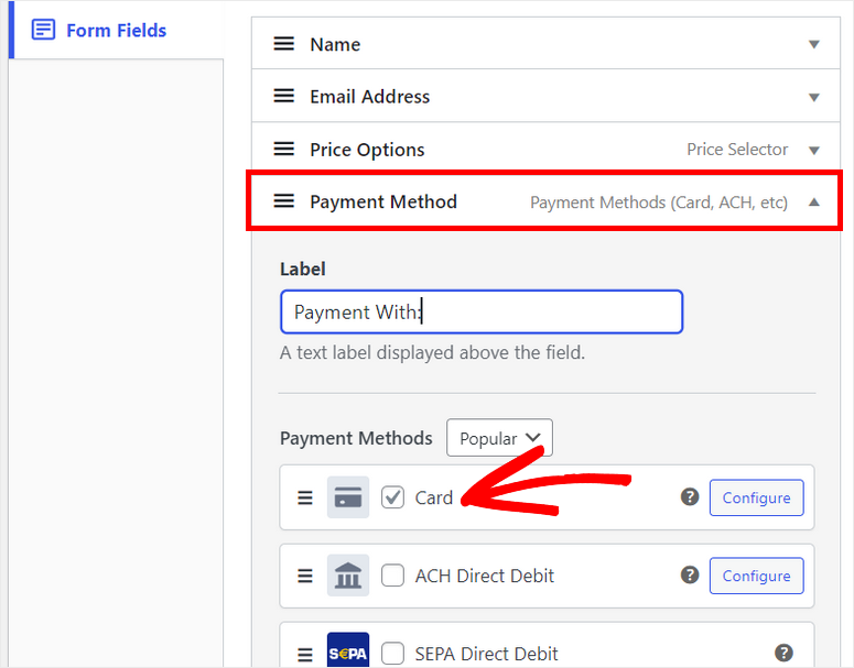 how to add credit card payment method