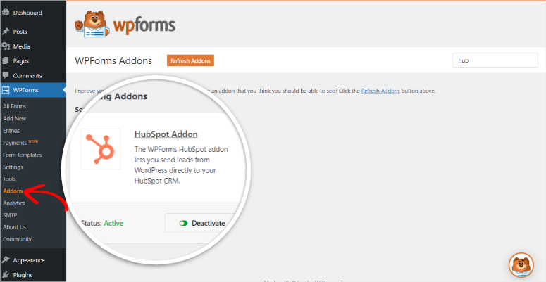 hubspot wpforms integration