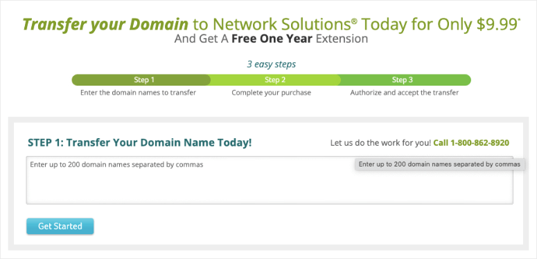 Transfer domain to Network Solutions