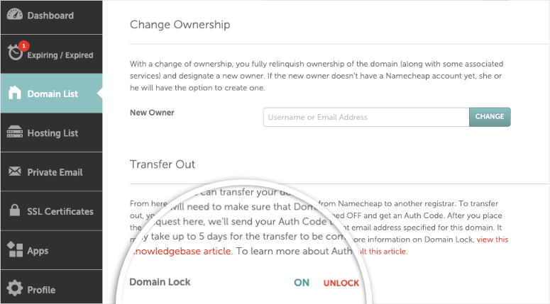 enable domain lock