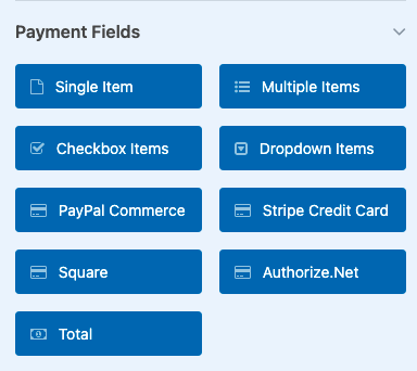 payment fields