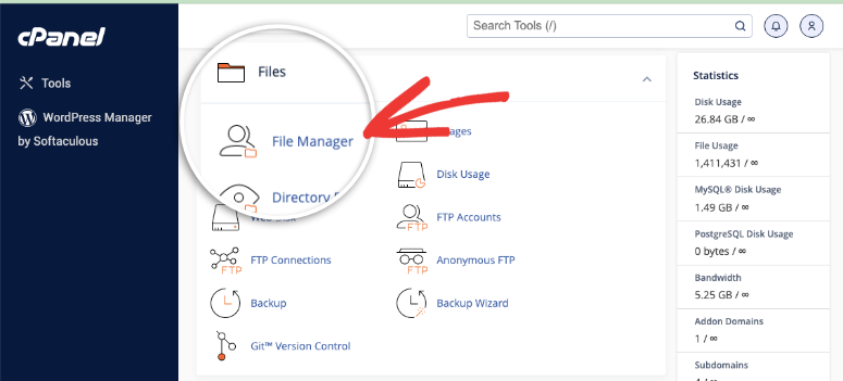 cpanel file manager