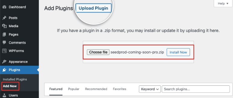 upload a plugin in wordpress