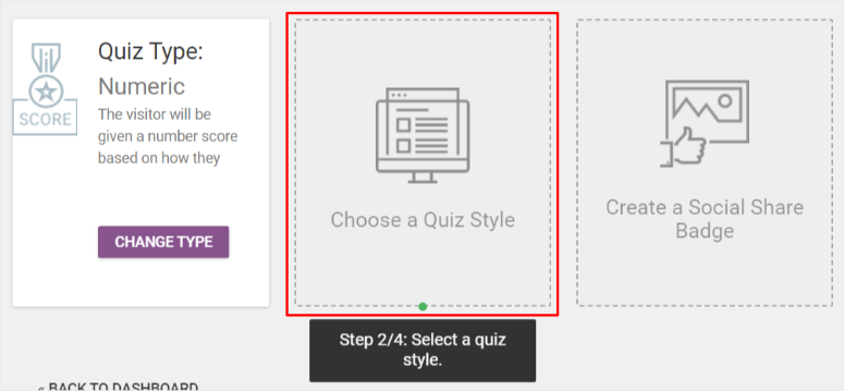 thrive quiz builder choose quiz style