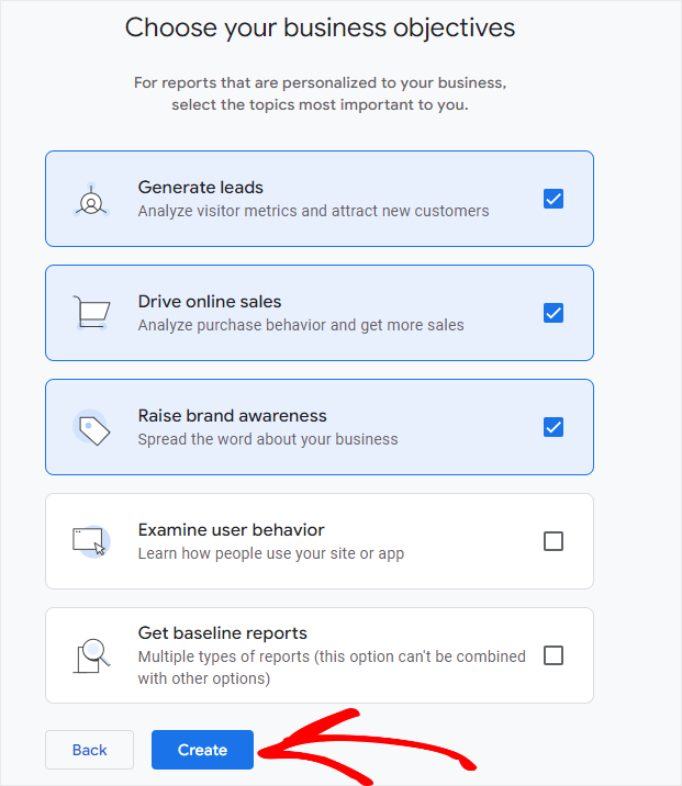 google analytics wordpress create ga