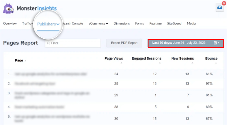 monsterinsights report