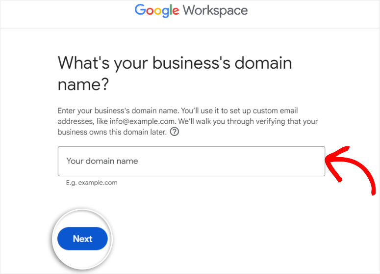 google workspace business domain