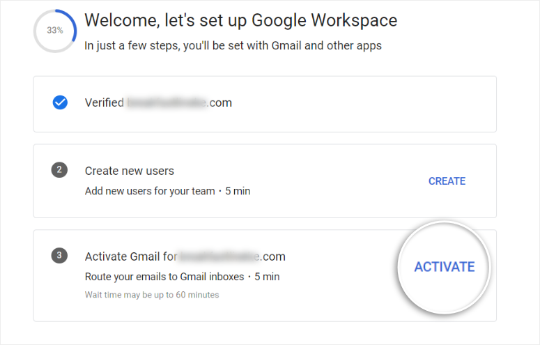workspace activate gmail