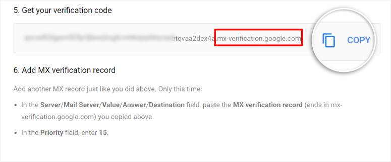 workspace verification code mx