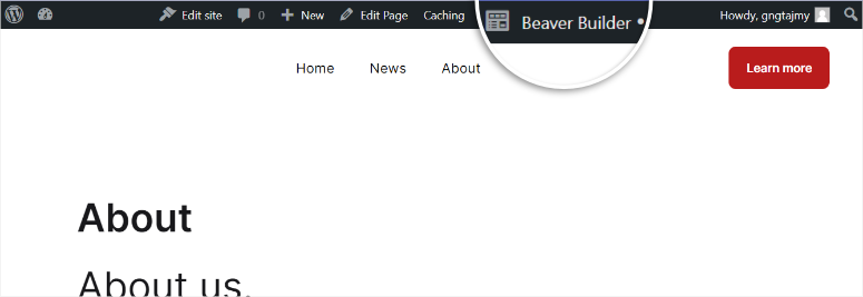 beaver builder front end launcher