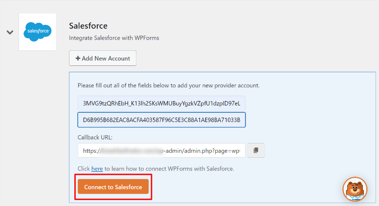 salesforce add consumer secret wpforms