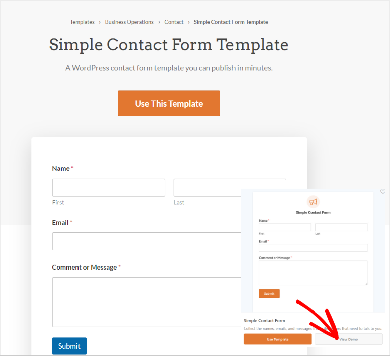 wpforms view form demo