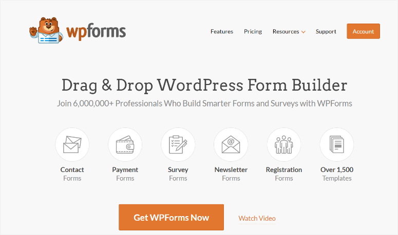 wpforms homepage