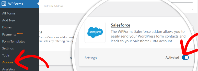 wpforms salesforce addon