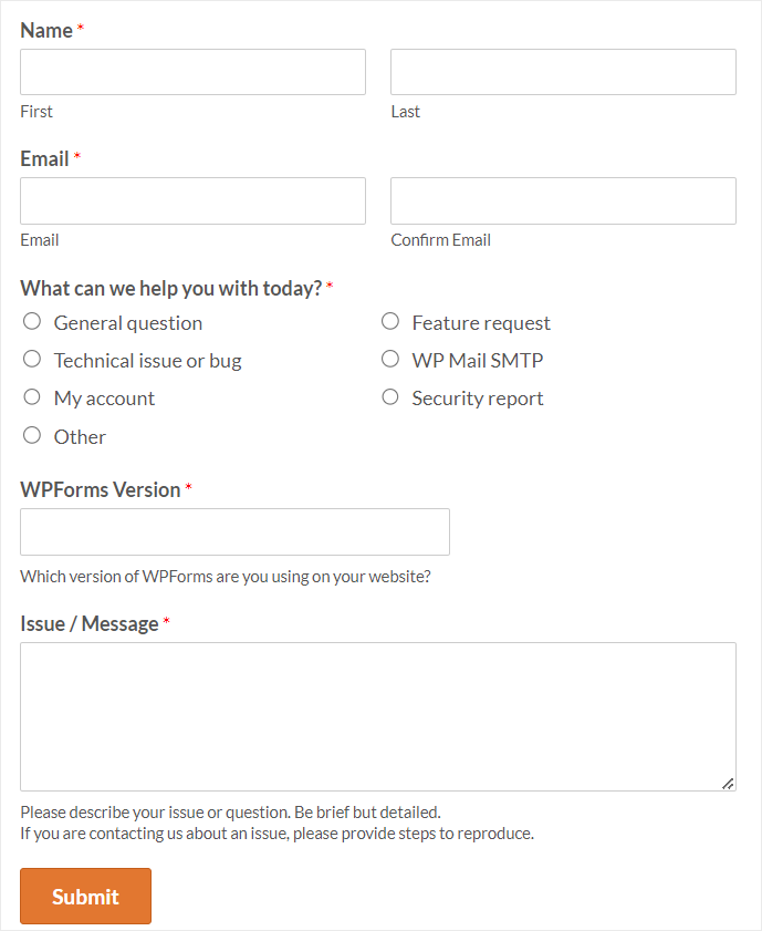 wpforms ticket form