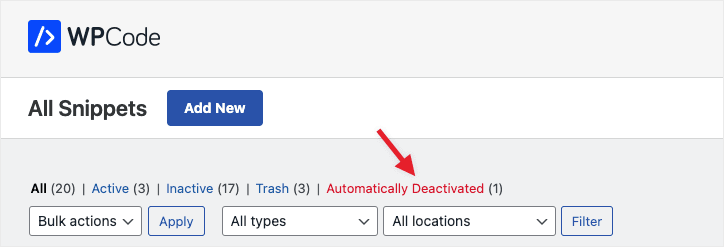wpcode deactivated automatically