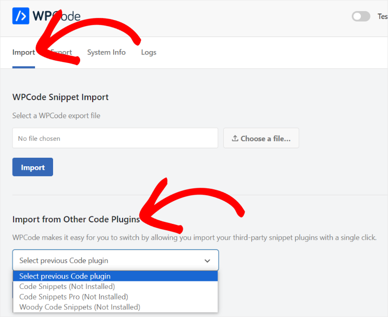 wpcode import export