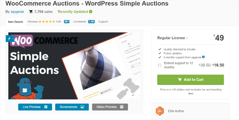 woocommerce simple auctions