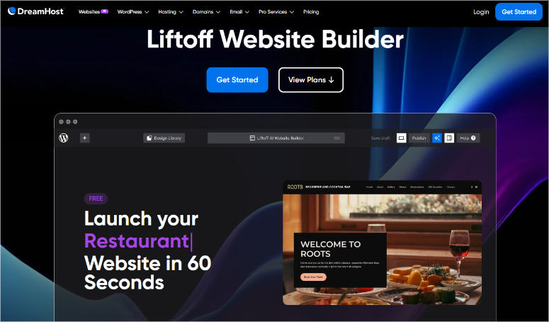 creador de sitios web liftoff dreamhost