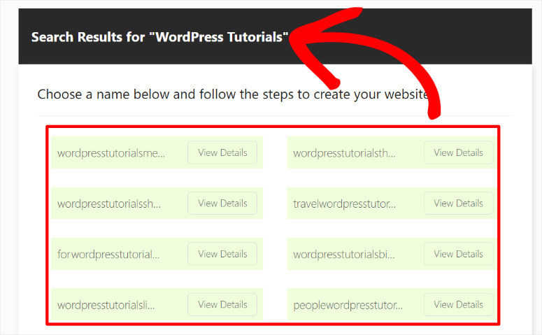 domain name generator variations