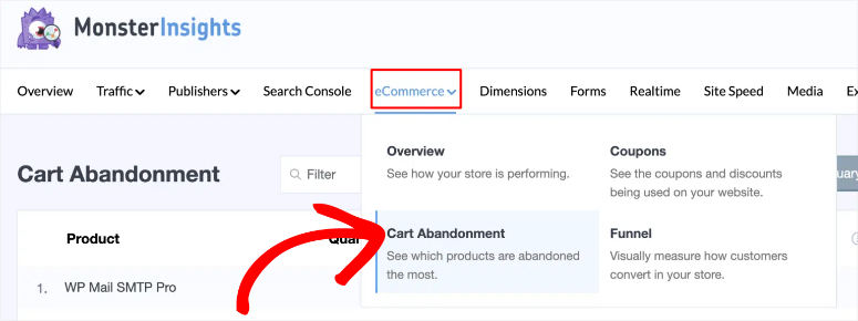 monsterinsights-cart-abondonment-tab - IsItWP - Free WordPress Theme Detector monsterinsights cart abandonment tab
