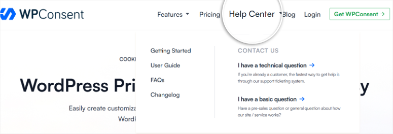 wpconsent-help-center - IsItWP - Free WordPress Theme Detector wpconsent help center