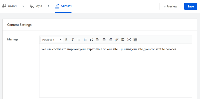 wpconsent-message-customization - IsItWP - Free WordPress Theme Detector wpconsent message customization