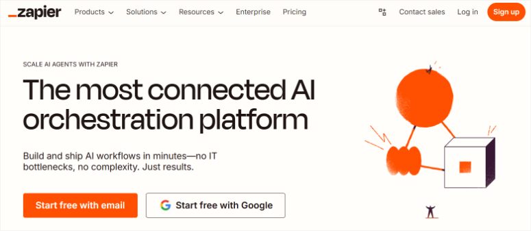 zapier-homepage - IsItWP - Free WordPress Theme Detector zapier homepage