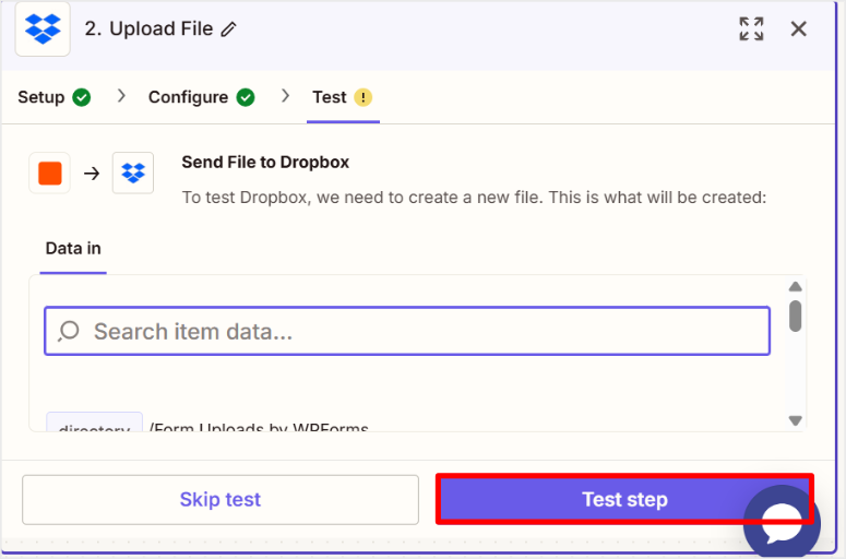 zapier-test-step - IsItWP - Free WordPress Theme Detector zapier test step
