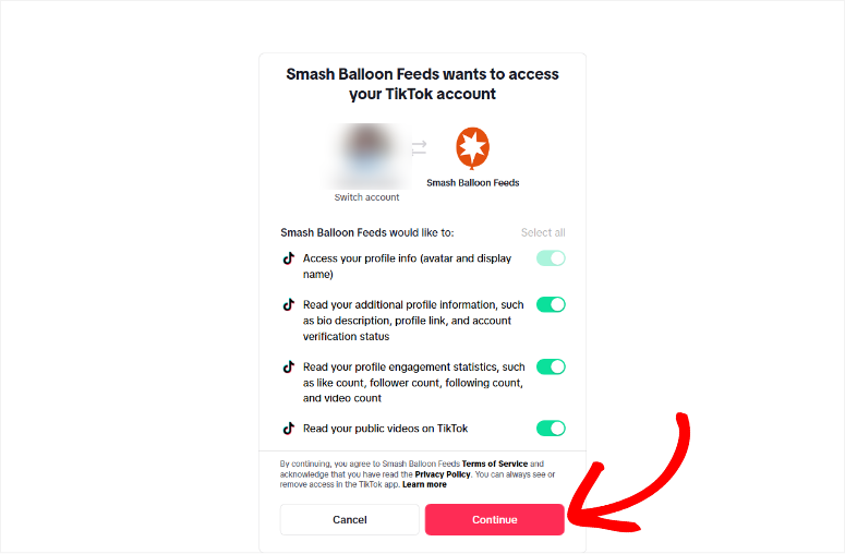 authorize-smash-balloon-with-TikTok - IsItWP - Free WordPress Theme Detector authorize smash balloon with TikTok