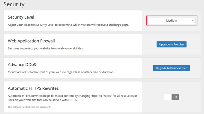 cloudflare-plugin-settings-security - IsItWP - Free WordPress Theme Detector cloudflare plugin settings security
