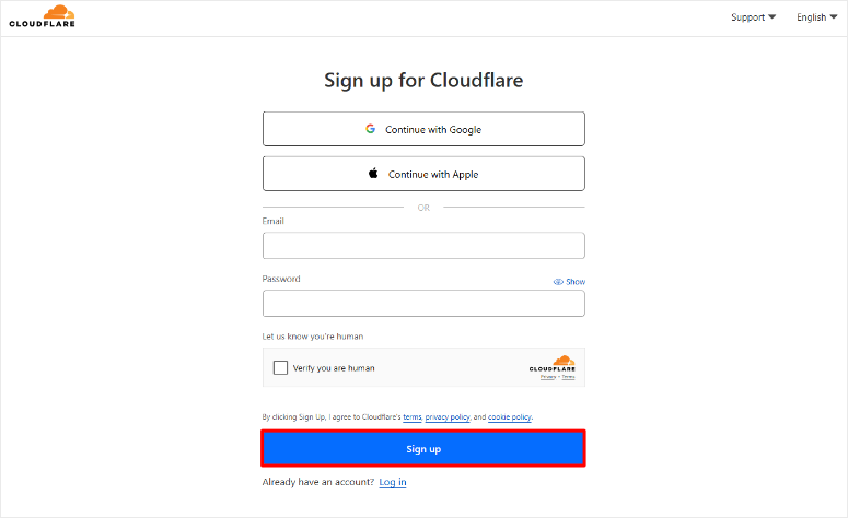 cloudflare-sign-up-options - IsItWP - Free WordPress Theme Detector cloudflare sign up options