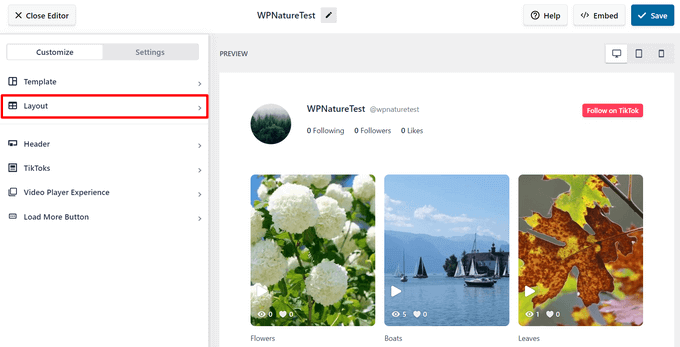 smash-balloon-tiktok-feed-visual-editor-customize-layouts - IsItWP - Free WordPress Theme Detector smash balloon tiktok feed visual editor customize layouts