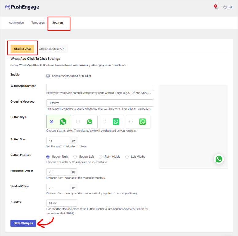 pushengage-chat-to-click-button - IsItWP - Free WordPress Theme Detector pushengage chat to click button